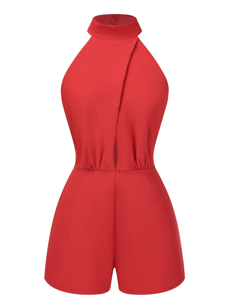 1960s Solid Backless Romper | 1960s | vintage romper, retro jumpsuit