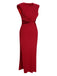 Red 1960s Solid Cutout Twist Slit Dress, vintage dress, retro fashion - perfect for women who love vintage and retro fashion