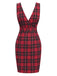 Red 1960s Tartan Plaids Suspender Dress, vintage dress, retro fashion - perfect for women who love vintage and retro fashion