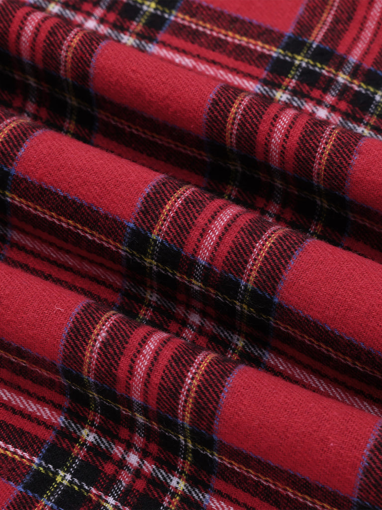 Red 1960s Tartan Plaids Suspender Dress, vintage dress, retro fashion - perfect for women who love vintage and retro fashion