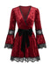 Red 1970s V Neck Vintage Dress 3