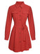 Red 1970s Lapel Long Sleeve Shirt Dress, vintage dress, retro fashion - perfect for women who love vintage and retro fashion