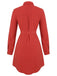 Red 1970s Lapel Long Sleeve Shirt Dress, vintage dress, retro fashion - perfect for women who love vintage and retro fashion