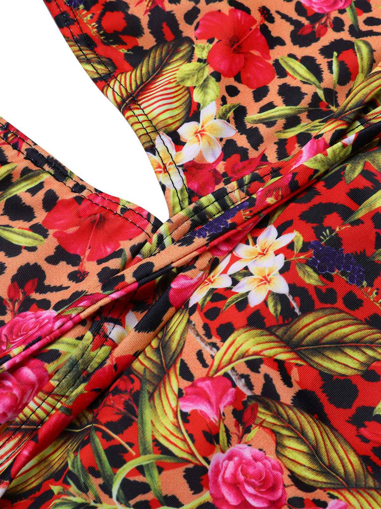 1970s Leopard Flower OnePiece Swimsuit | 1970s | vintage swimsuit, retro beachwear