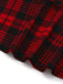 Red 1970s Plaids Button Suspender Skirt - vintage skirt, retro style, elegant red