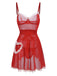 She slips into this Red 1970s Sheer Lace-Up Nightgown and suddenly it's a 1970s daydream