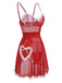 Red 1970s Sheer Lace-Up Nightgown, vintage fashion, retro style - perfect for women who love vintage and retro fashion