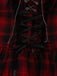Red 1980s Gothic Lace Patchwork Plaid Dress - vintage dress, retro fashion, elegant red