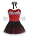 Red 1980s Polka Dot Dress & Mesh Skirt Set - vintage dress, retro fashion, elegant red