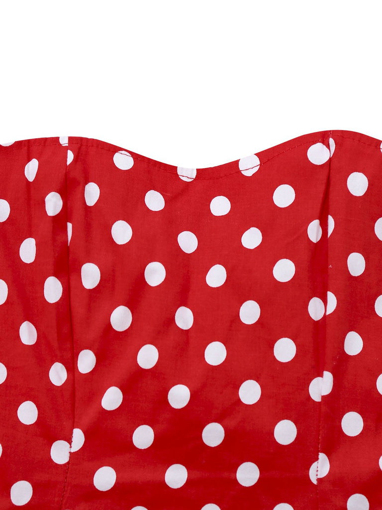 Red 1980s Polka Dot Dress & Mesh Skirt Set - vintage dress, retro fashion, elegant red