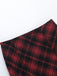 Red 1980s Scottish Plaid High-Low Hem Skirt - vintage skirt, retro style, elegant red