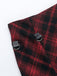 Red 1980s Scottish Plaid High-Low Hem Skirt - vintage skirt, retro style, elegant red