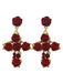 She adds this Red 3D Rose Crystal Cross Earrings and suddenly it's vintage perfection