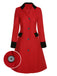 Red & Black 1950s Lapel Button Pocket Coat, vintage coat, retro outerwear - perfect for women who love vintage and retro fashion