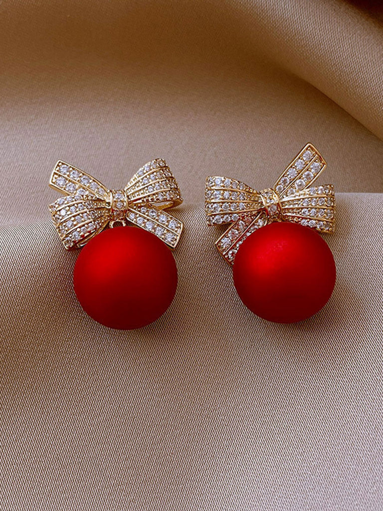 Red Christmas Bow Diamond Earrings: timeless style reimagined