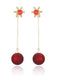 Red Christmas Snowflakes & Balls Earrings - vintage fashion, retro style, elegant red