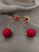 Red Christmas Snowflakes & Balls Earrings - vintage fashion, retro style, elegant red
