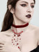 Red Gothic Vampire Velvet Choker Necklace - vintage fashion, retro style, elegant red