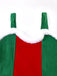 Red & Green 1960s Christmas Plush Trim Dress Set - vintage dress, retro fashion, elegant red