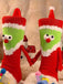 Red & Green Christmas Holding Hands Socks: timeless vintage elegance she makes her own