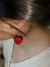 Red Sparkling Rhinestone Strawberry Drop Earrings - vintage jewelry, Art Deco for vintage lovers