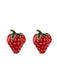 Red Strawberry Gold Accents Earrings: vintage detail work for the woman who notices