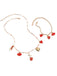 Red Valentine's Rose Heart Lips Necklace & Bracelet Set - vintage fashion, retro style, elegant red