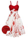 Red&White 1950s Halloween Blood Dress, vintage dress, retro fashion, rockabilly, pin-up fashion - perfect for women who love vintage and retro fashion