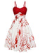 Red&White 1950s Halloween Blood Dress, vintage dress, retro fashion, rockabilly, pin-up fashion - perfect for women who love vintage and retro fashion