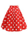 Retro 1950s Polka Dots Solid Zipper Skirt, vintage skirt, retro style - perfect for women who love vintage and retro fashion