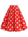 Retro 1950s Polka Dots Solid Zipper Skirt, vintage skirt, retro style - perfect for women who love vintage and retro fashion