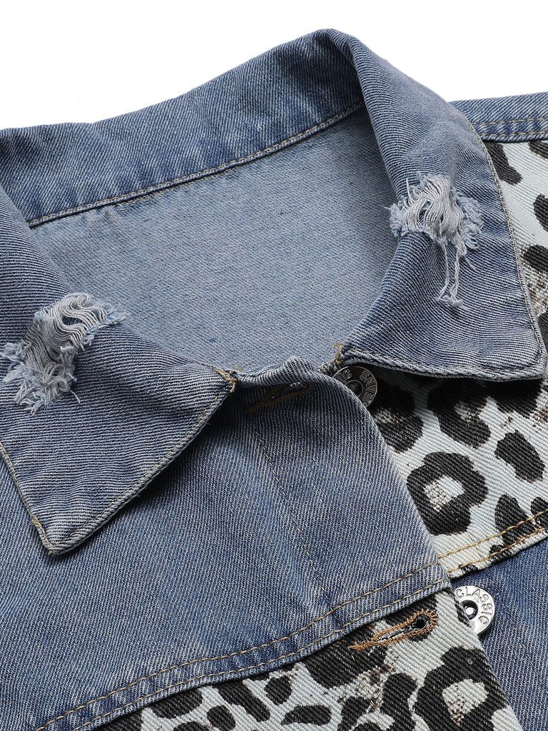 Retro 1980s Leopard Patchwork Denim | 1980s | vintage outerwear, retro jacket