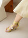 Retro 3D Flower Stilettos Ankle Wrap Sandals — 1950s vintage charm for her modern wardrobe