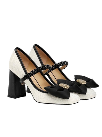 Retro Bowknot Chunky Heels Mary Jane Shoes: timeless style reimagined