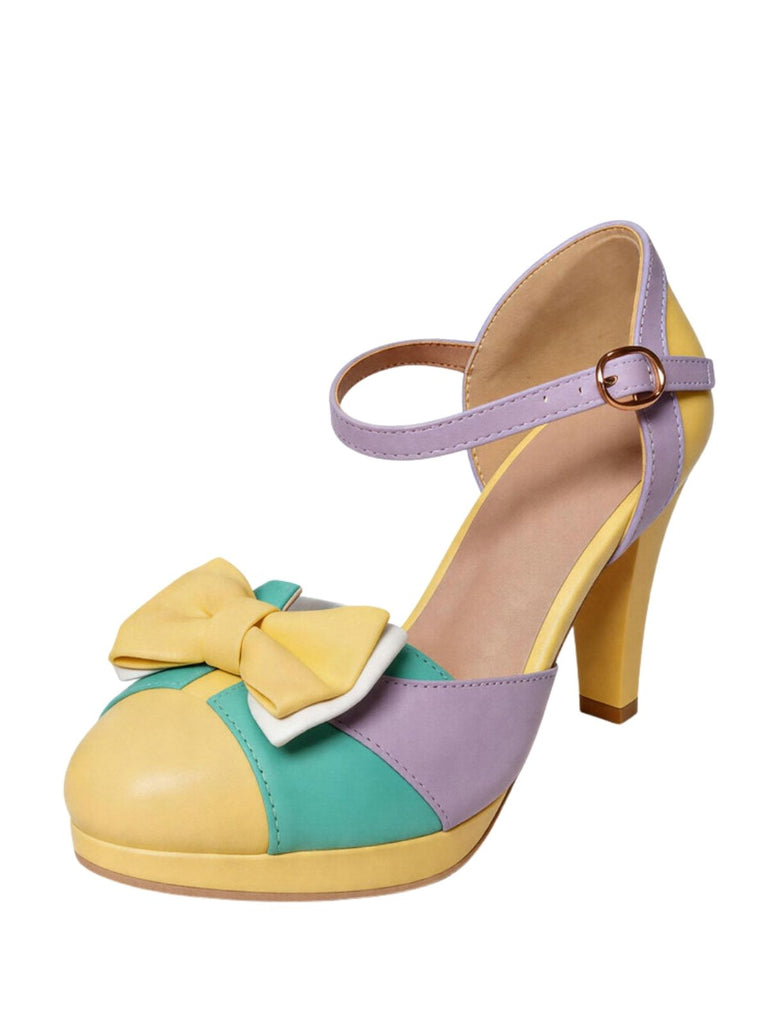Bow Block Heel Mary Jane Heels, vintage shoes, retro heels - perfect for women who love vintage and retro fashion