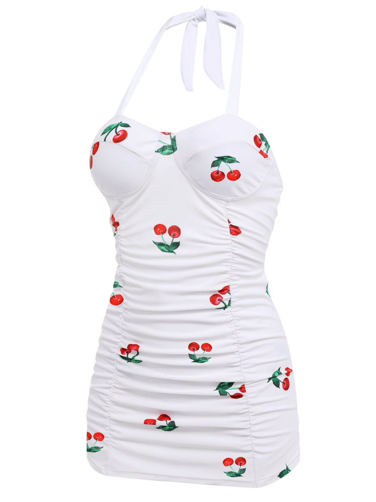 Retro Cherry Summer One-piece Swimsuit — 1950s poolside glamour meets sun-drenched confidence