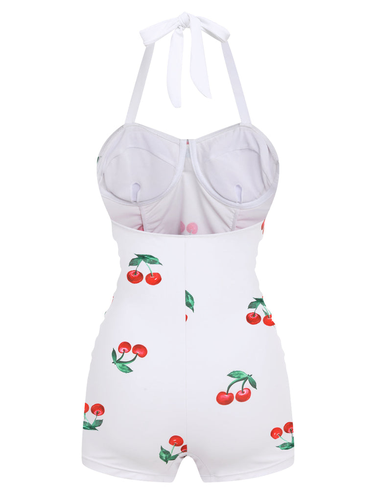 She's wearing Retro Cherry Summer One-piece Swimsuit and the whole beach remembers the 1950s