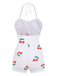 She's wearing Retro Cherry Summer One-piece Swimsuit and the whole beach remembers the 1950s