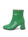 Retro Christmas Patent Leather Block Heel Ankle Boots — 1950s vintage charm for her modern wardrobe