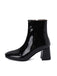 This Retro Christmas Patent Leather Block Heel Ankle Boots whispers 1950s secrets to those who notice