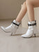 Retro Contrast Kitten Heel Ankle Boots — 1950s style that transcends decades