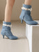 She finds her 1950s story in this Retro Contrast Kitten Heel Ankle Boots