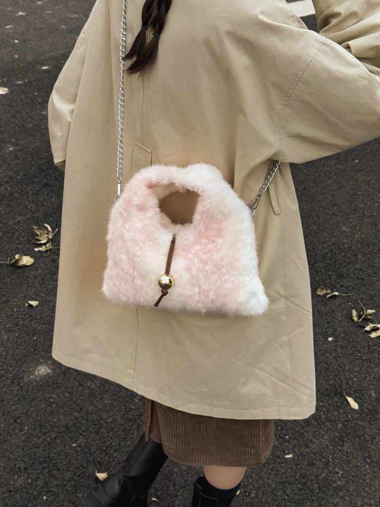 Retro Deer Style Bell Faux Fur Bag - vintage fashion, retro style