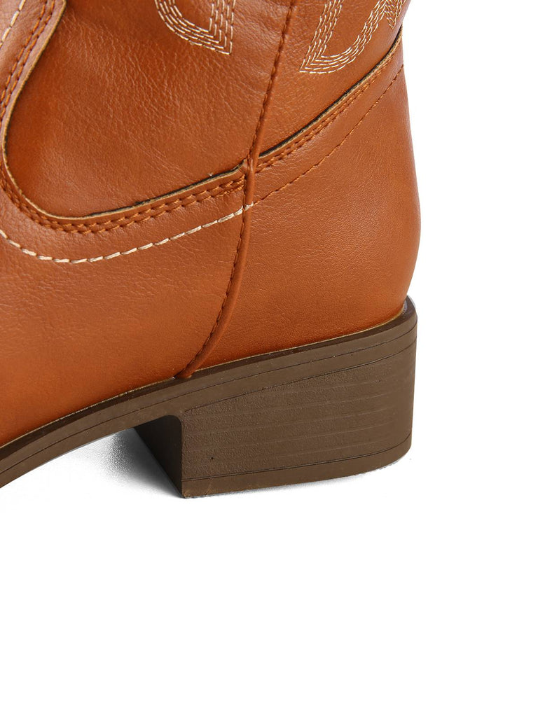 Retro Embroidered Leather Calf Cowboy Boots, vintage fashion, retro style - perfect for women who love vintage and retro fashion