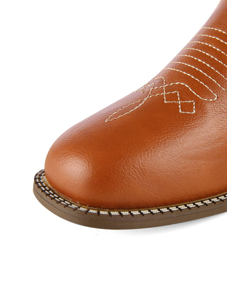 Retro Embroidered Leather Calf Cowboy Boots, vintage fashion, retro style - perfect for women who love vintage and retro fashion