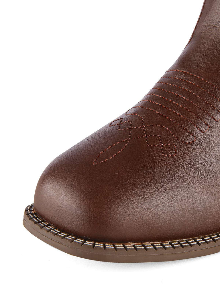 Retro Embroidered Leather Calf Cowboy Boots, vintage fashion, retro style - perfect for women who love vintage and retro fashion