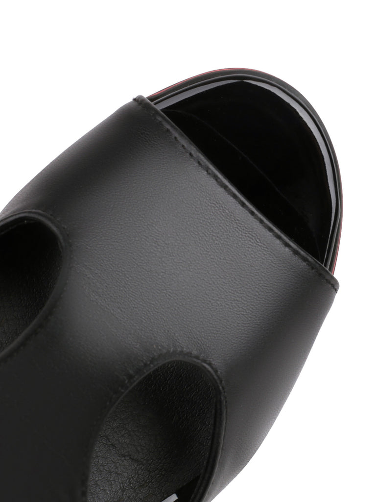 Retro Fish Mouth Chunky High Heels — vintage elegance for the modern woman
