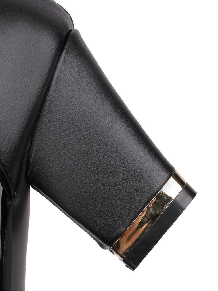 Retro Fish Mouth Chunky High Heels — vintage elegance for the modern woman