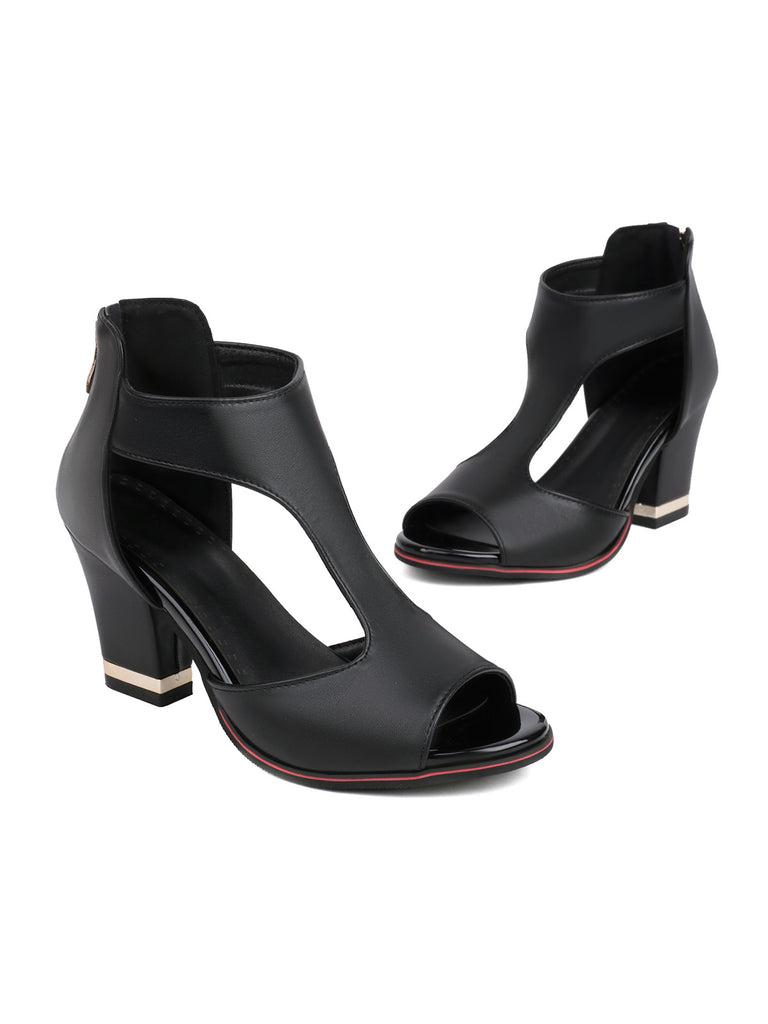 Retro Fish Mouth Chunky High Heels: timeless style reimagined