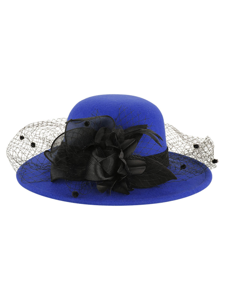 Retro Flower Net Round Top Hat, vintage top, retro blouse - perfect for women who love vintage and retro fashion